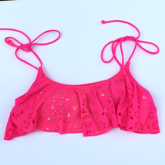 Victoria's Secret PINK Bikini Top Hot Pink Sz Med - Picture 8 of 8
